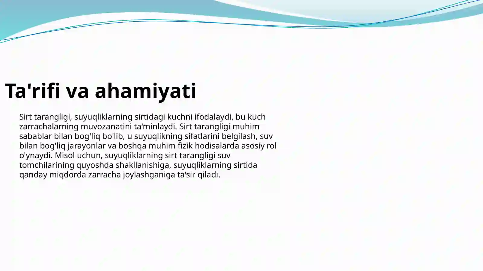 Suyuqliklarning sirt tarangligi 3