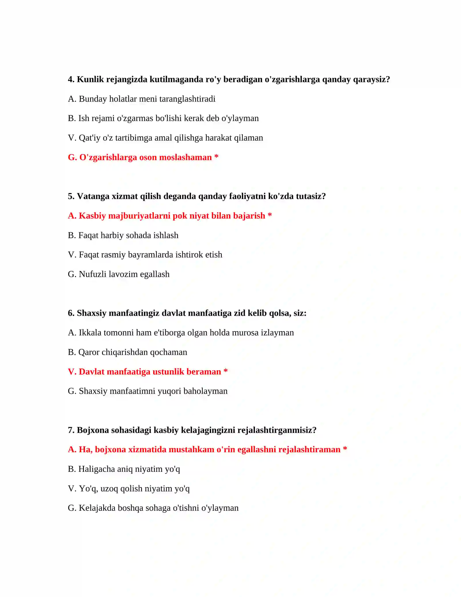 Bojxona kodeksi bo‘yicha testlar 3