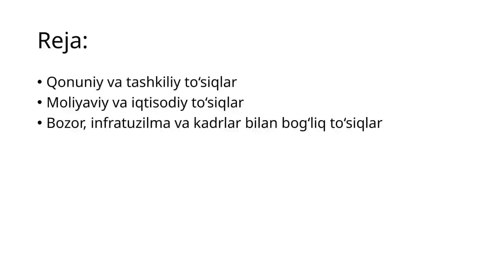 Tadbirkorlik faoliyatini amalga oshirish tartibiga to‘siqlar 3