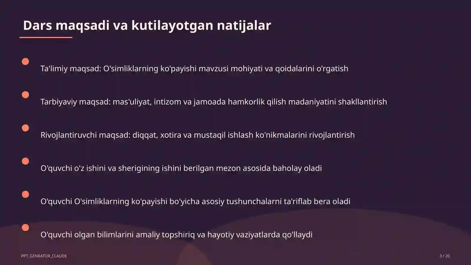 O'simliklarning ko'payishi (3-sinf) 3