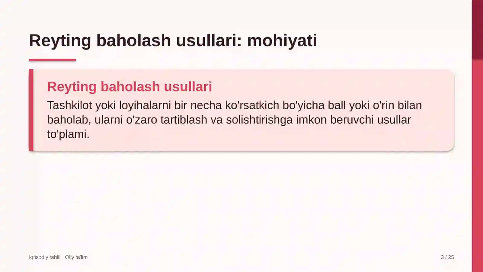 Dublyaj studiyalarida reyting baholash usullari 3
