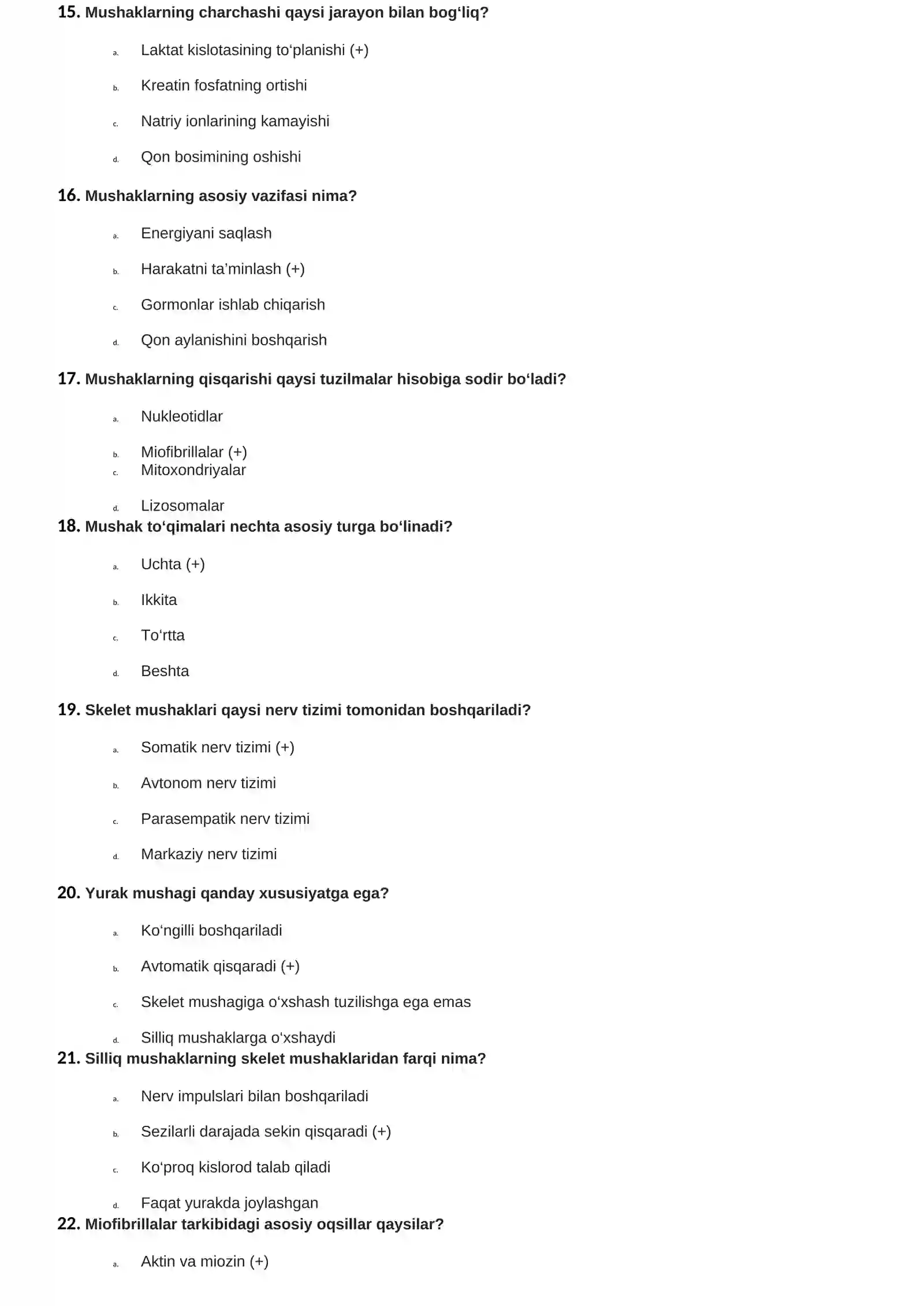 Mushaklar Fiziologiyasi Testlari 3