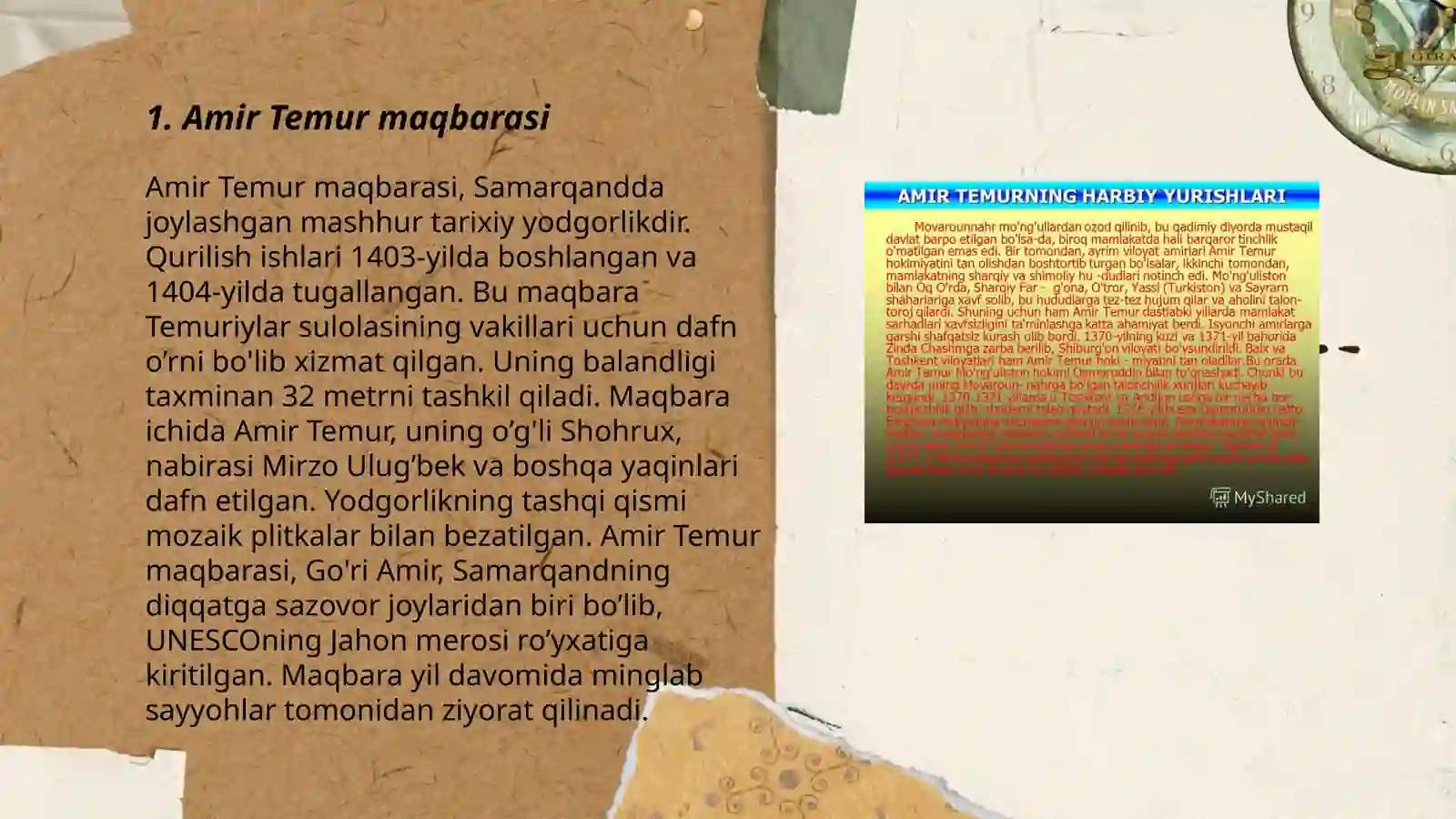 Temuriylar davriga oid me'moriy obidalar 3