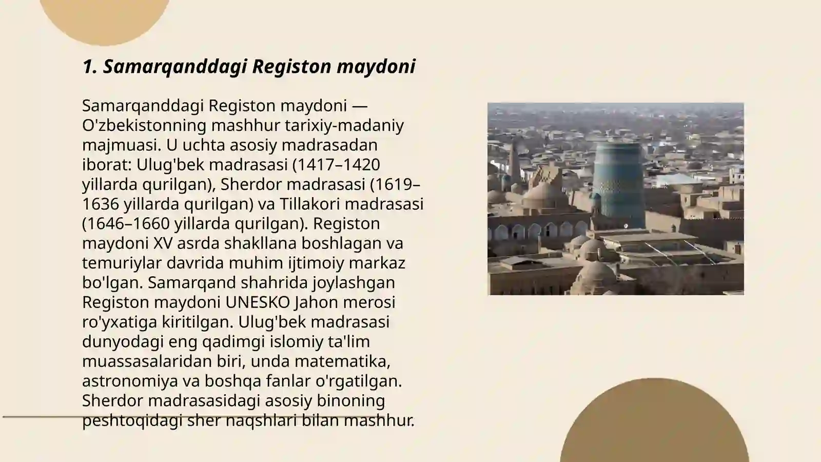 Samarqanddagi Registon maydoni 3
