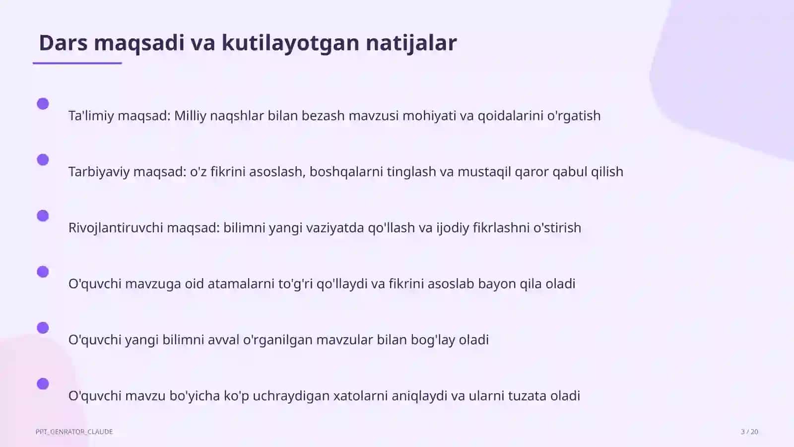 Milliy naqshlar bilan bezash (3-sinf) 3