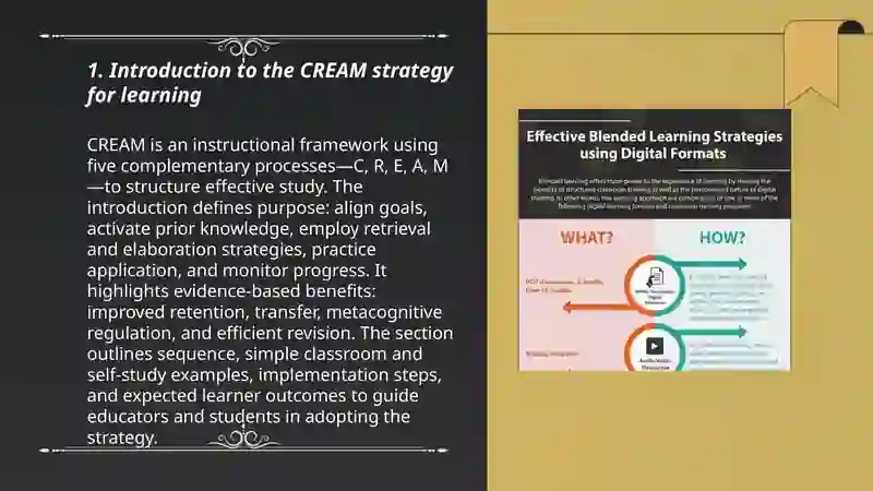 CREAM strategy for learning 3