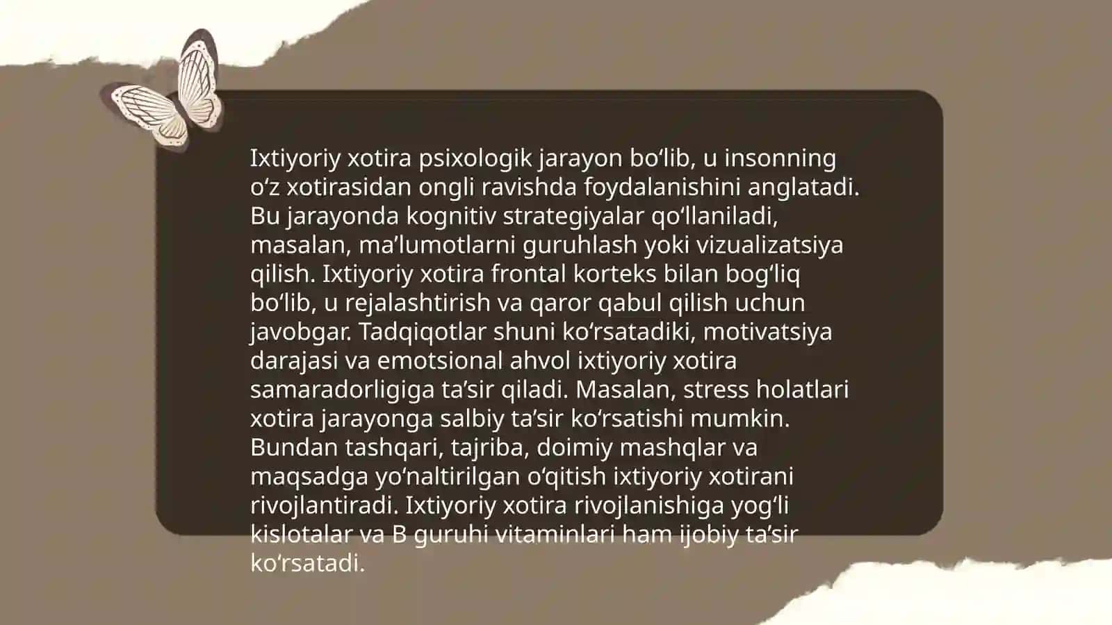 Ixtiyoriy xotirani shakllantirish usul va vositalari xotira patalogiyasi va korreksiyasi 3