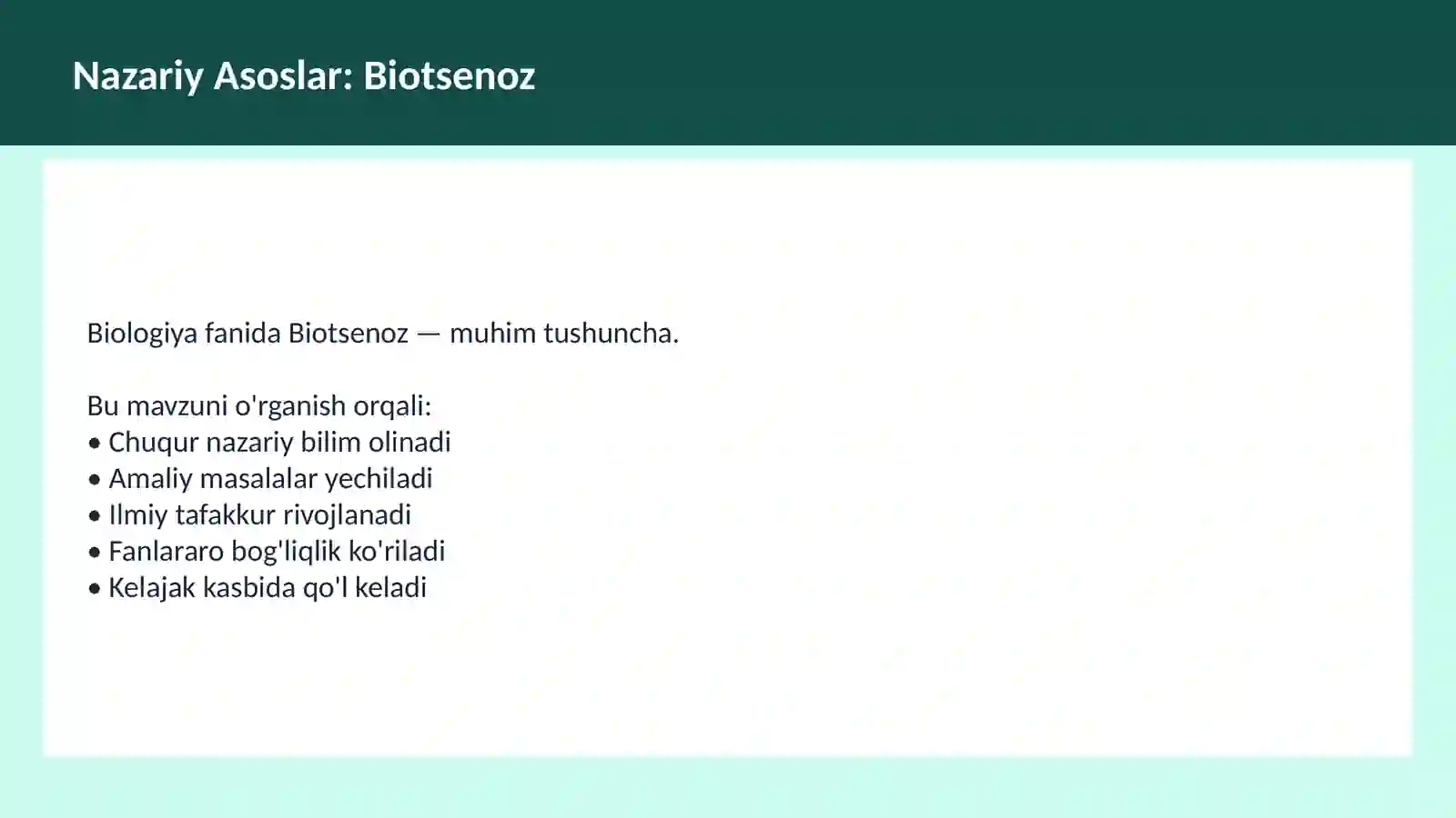 Ekologiya dars ishlanma 3