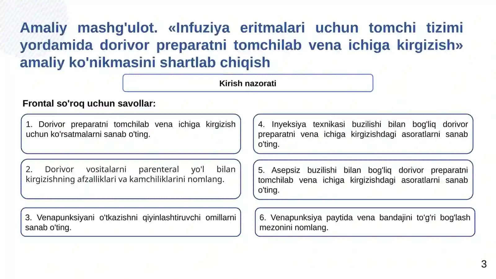1-kurs talabalari uchun amaliy ko'nikmalar 3
