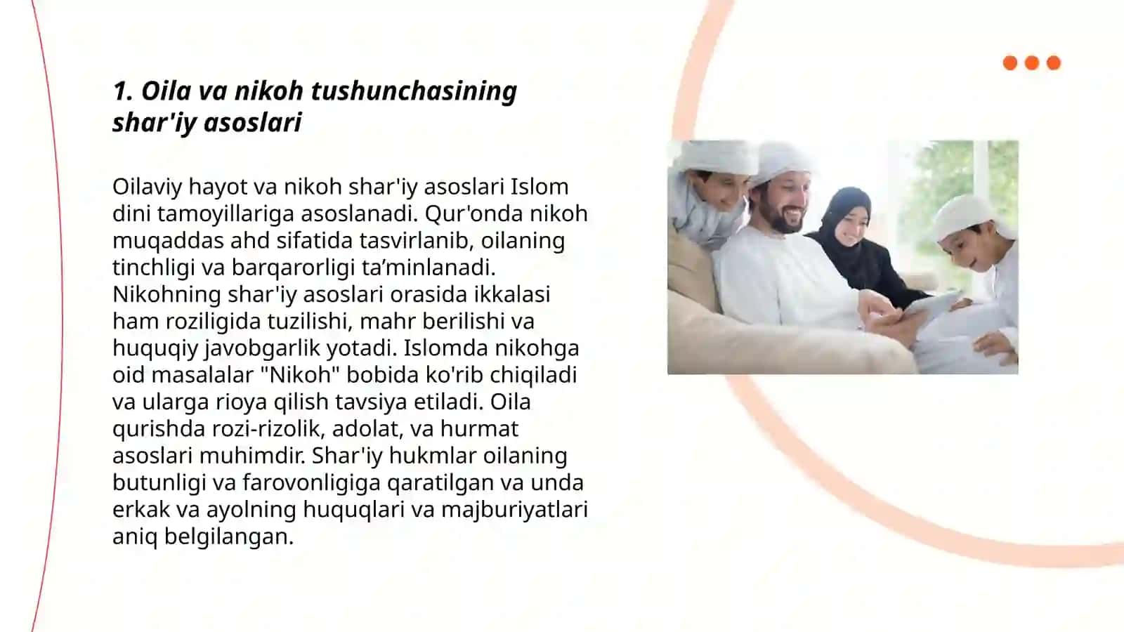 Oilaviy hayot va nikoh shar'iy asoslari Islom dini tamoyillariga asoslanadi 3