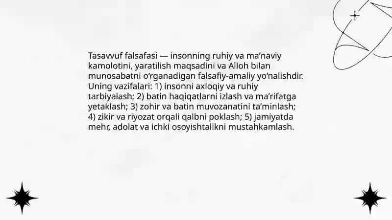 Tasavvuf falsafasi va uning asosiy g'oyasi 3