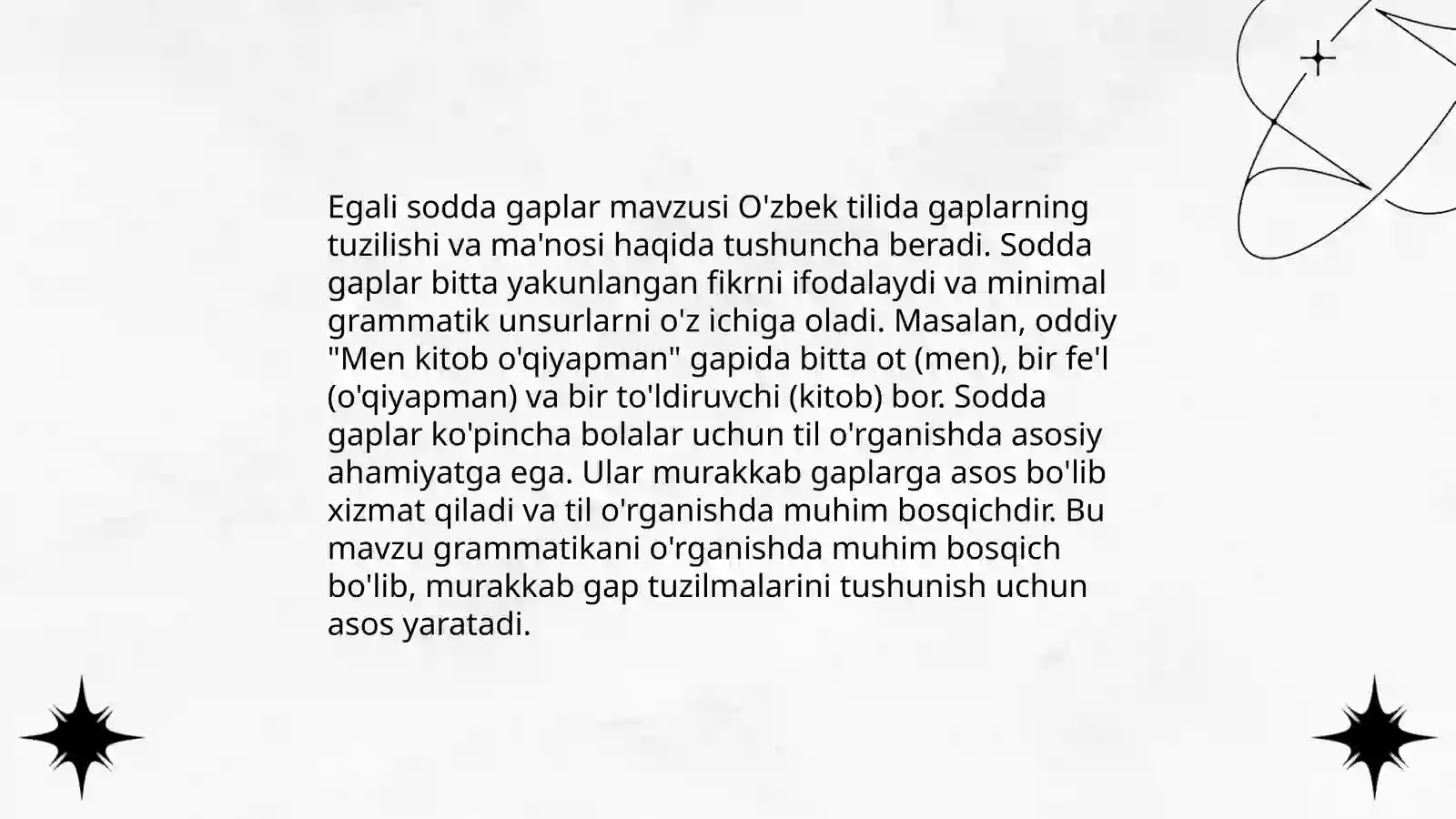 Egali sodda gaplar 3