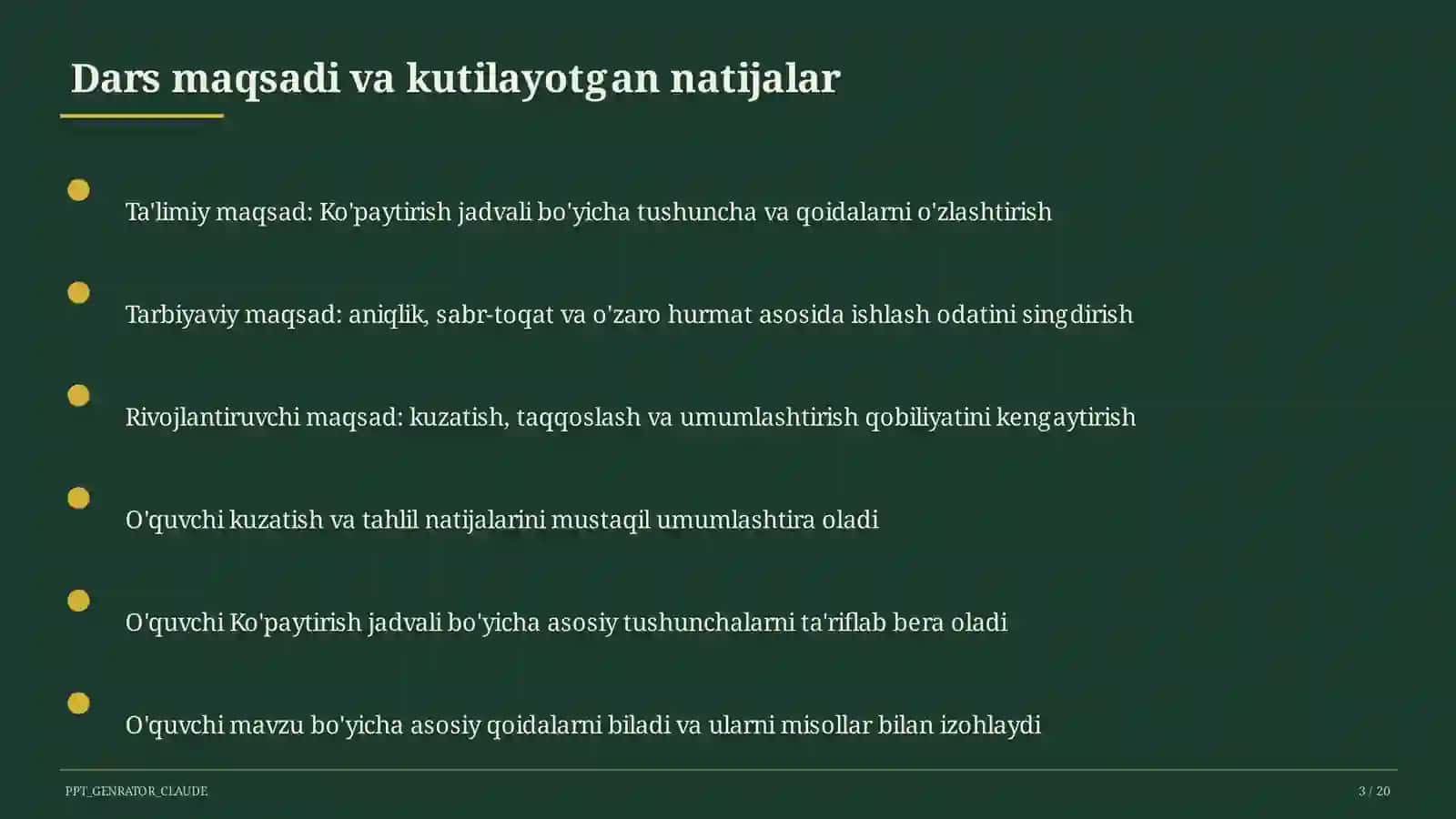 Ko'paytirish jadvali (2-sinf) 3