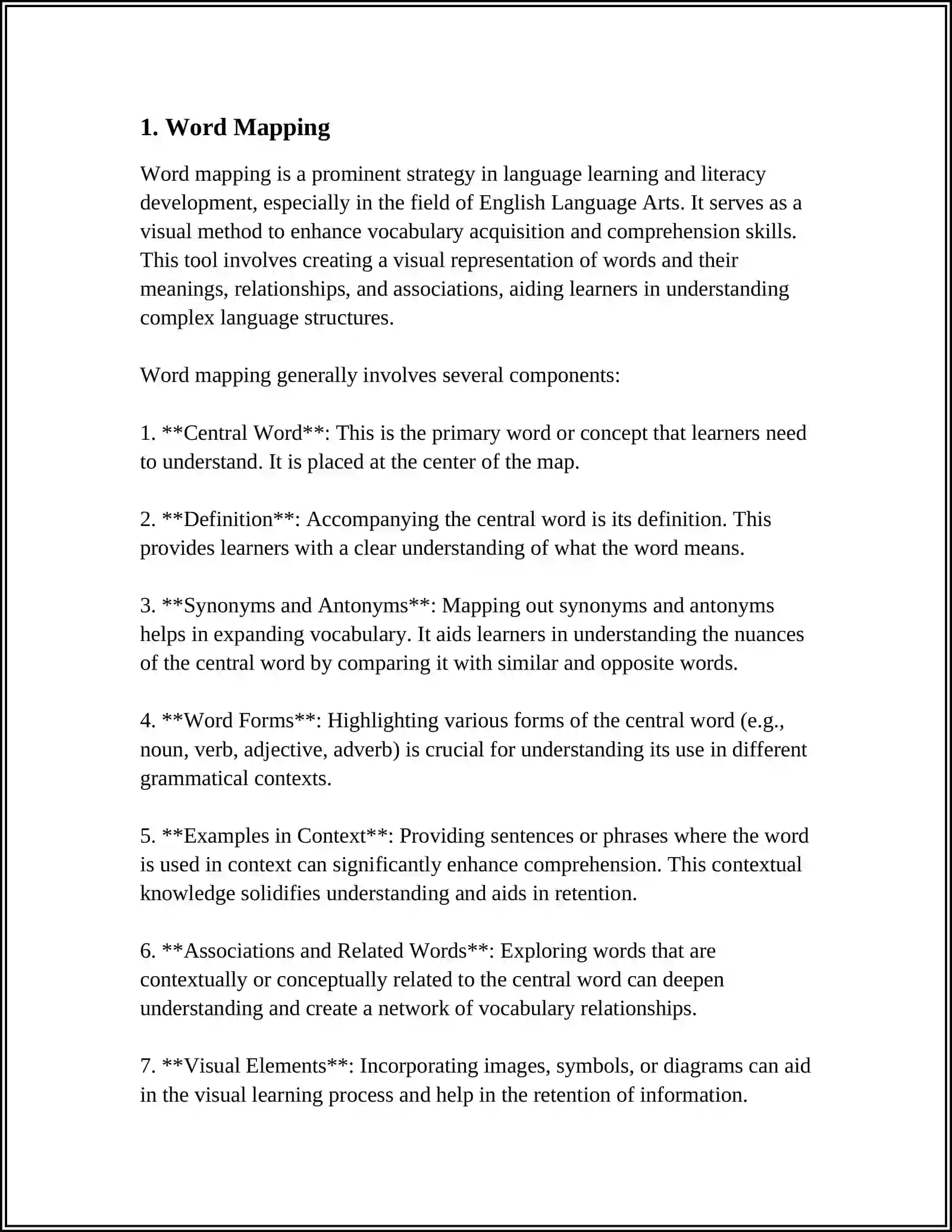 Word Mapping in Language Learning 3
