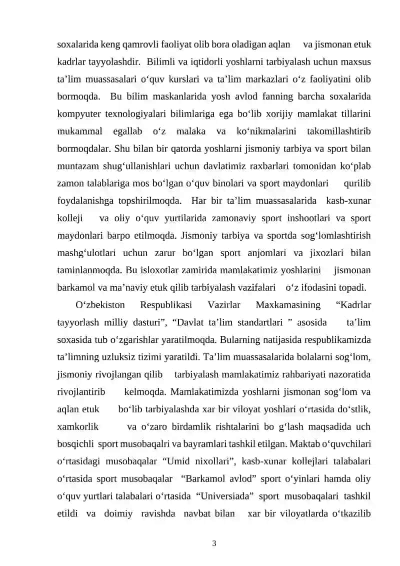 Jismoniy Tarbiya va Sportni Rivojlantirish 3