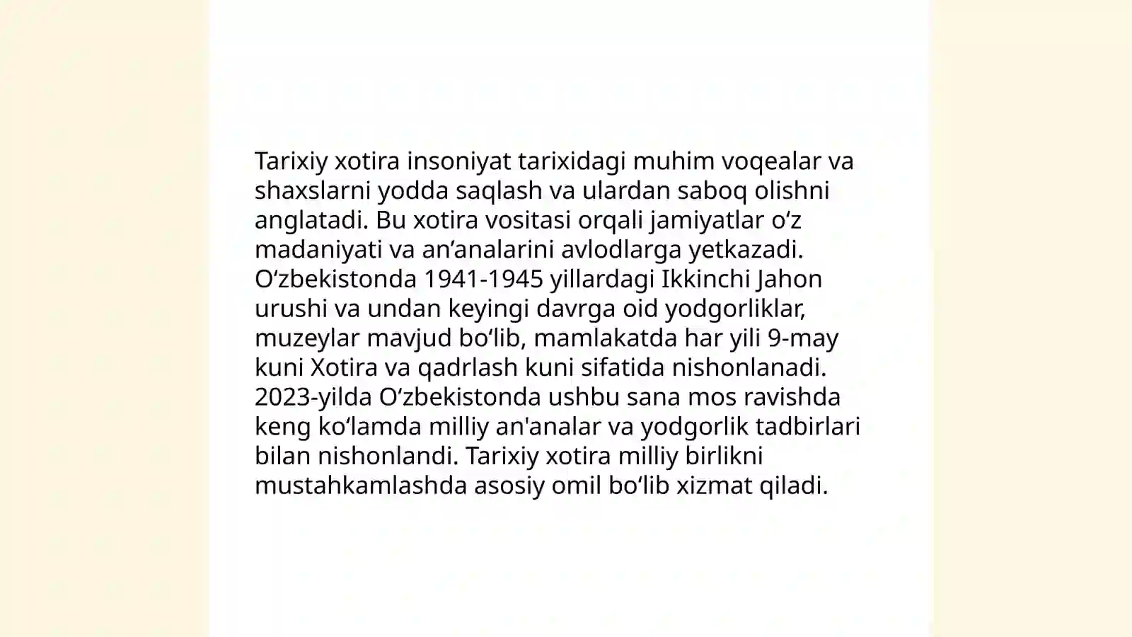 XOTIRA XUSUSIYATLARI 3