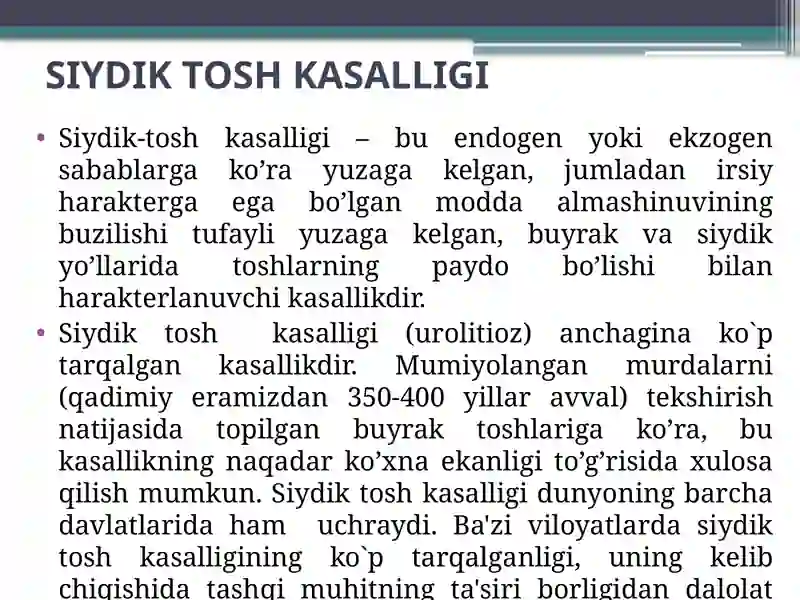 Siydik-tosh kasalligi 3