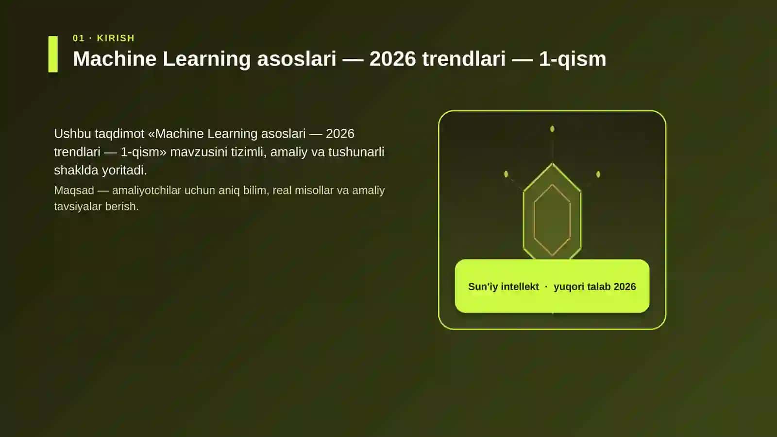 Machine Learning asoslari — 2026 trendlari — 1-qism 3