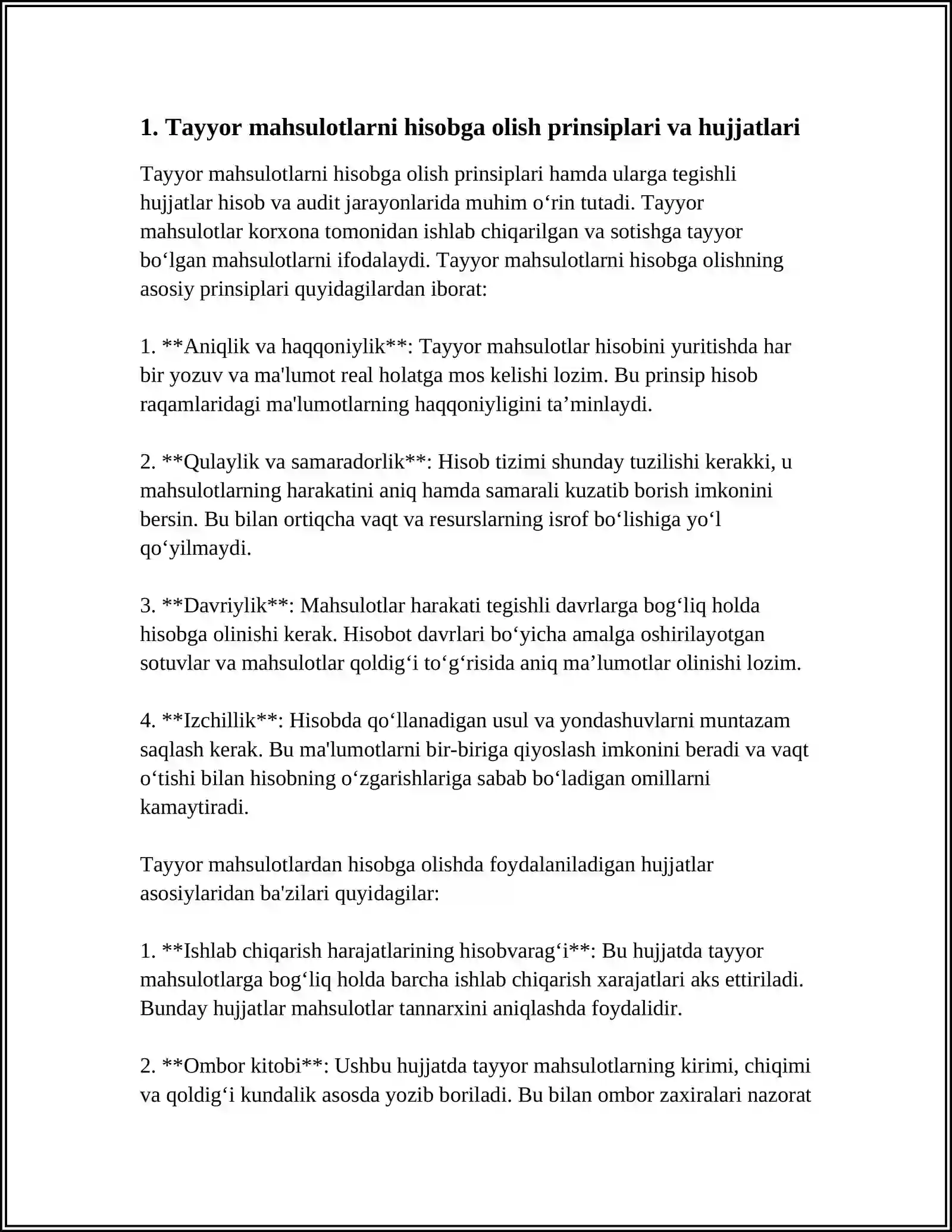 TAYYOR MAHSULOT (ISH, XIZMAT)LAR VA ULARNING SOTILISHI HISOBI VA AUDITI 3