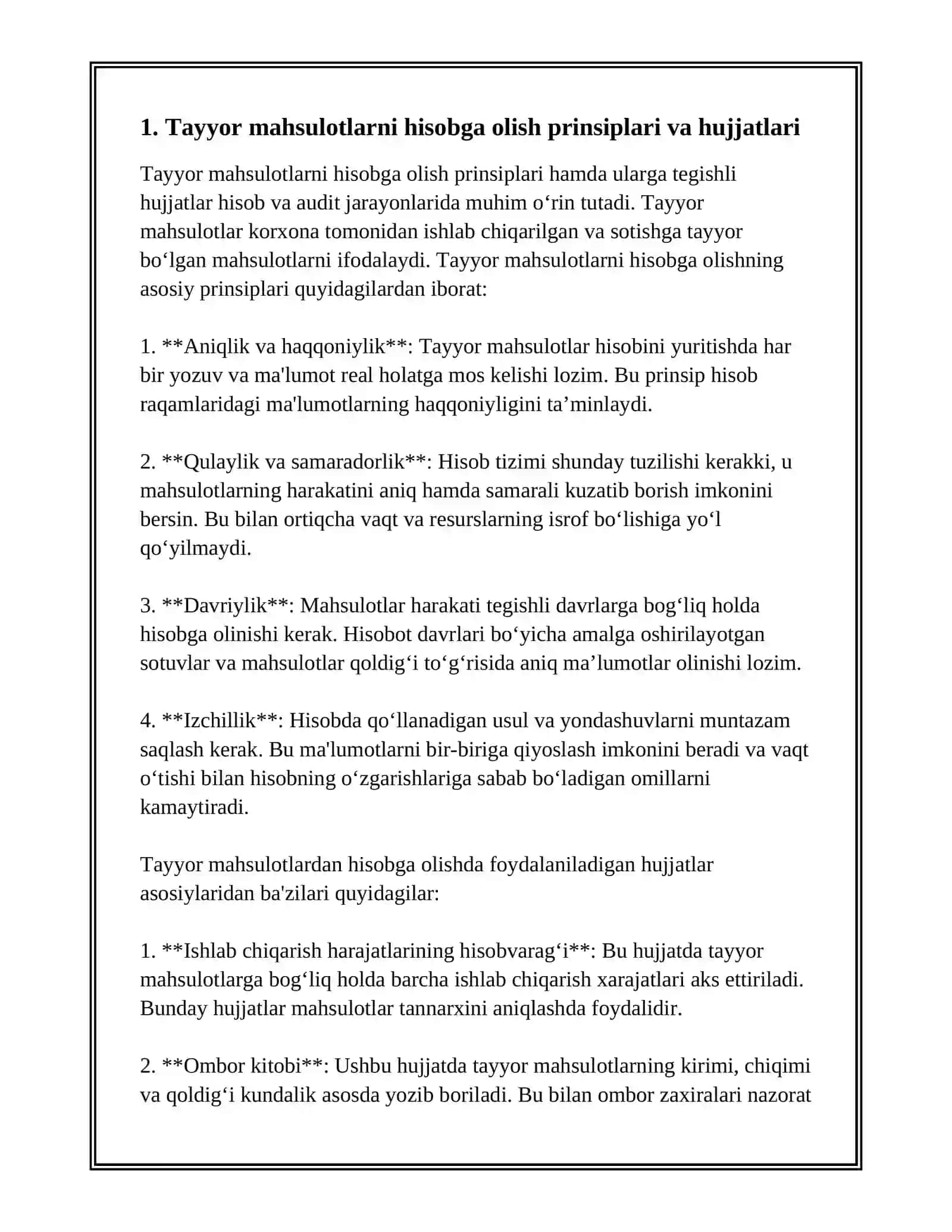 TAYYOR MAHSULOT (ISH, XIZMAT)LAR VA ULARNING SOTILISHI HISOBI VA AUDITI 3