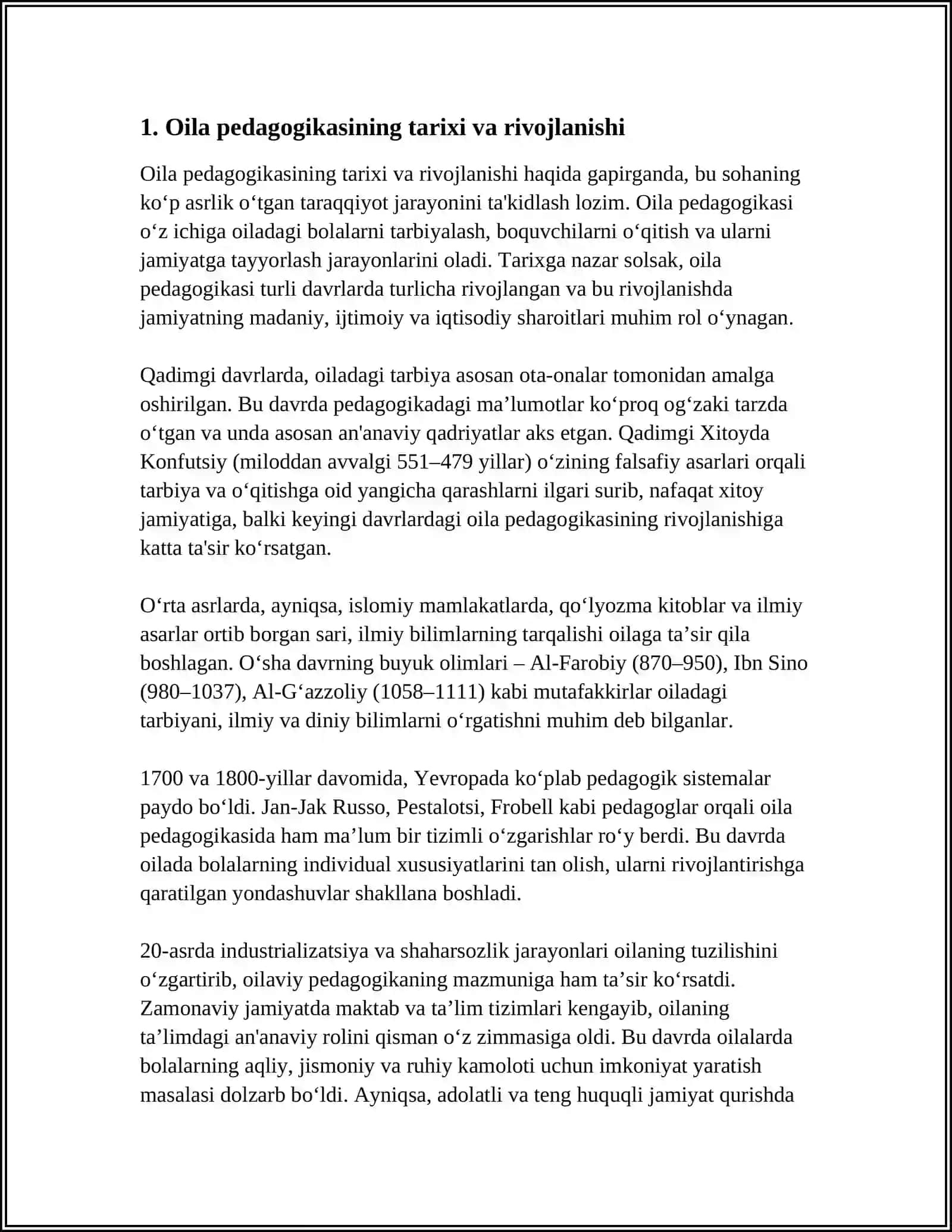 ÓZBEKSTANDA OILA PEDAGOGIKASI PANINING RIVOJLANISH TARIXI 3