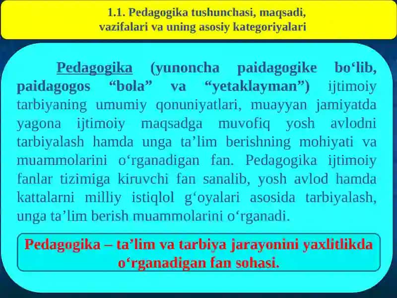PEDAGOGIKA FANININGPREDMETI,TADQIQOT METODLARI 3