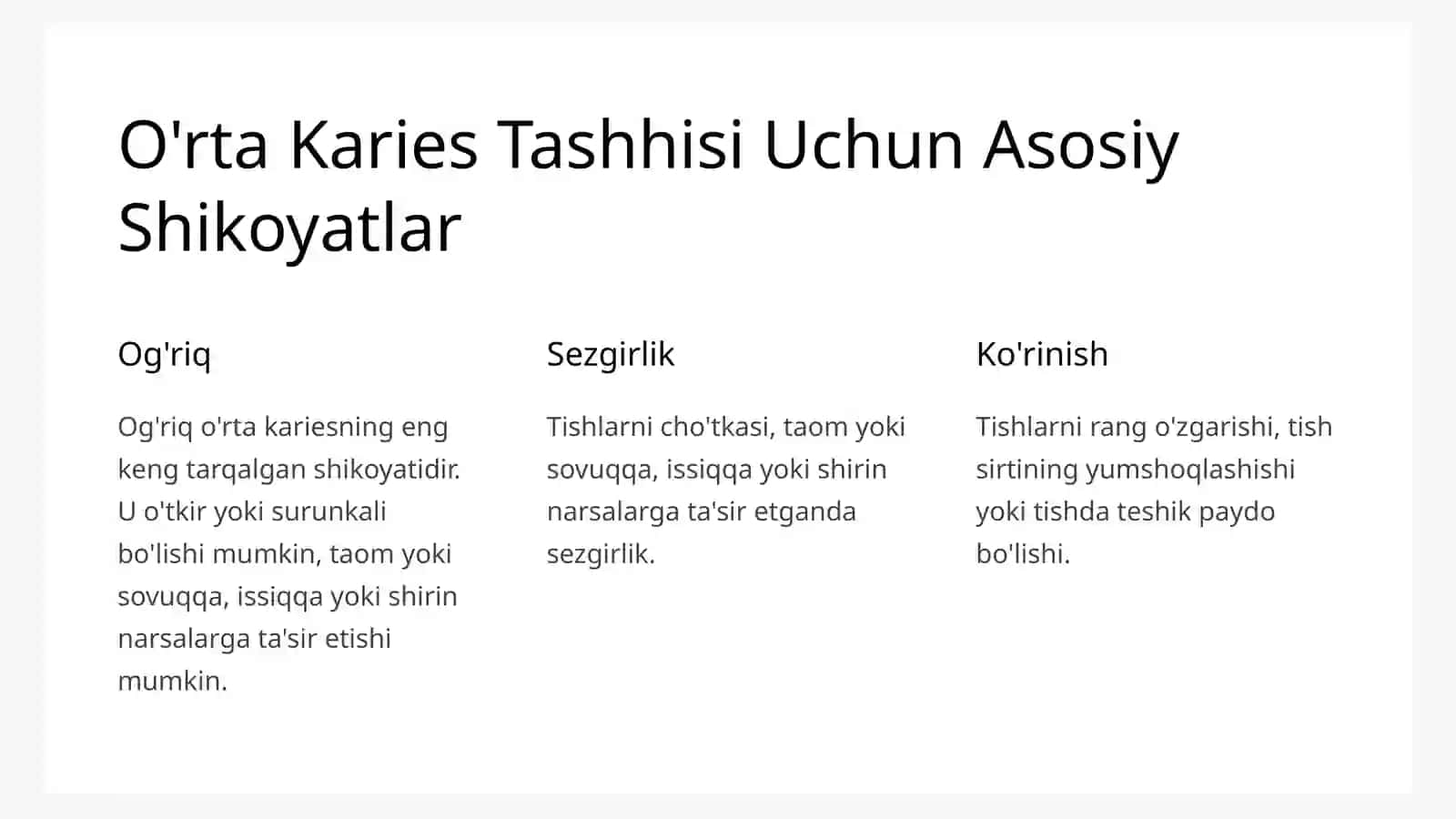 O'rta kariesning o'tkir va surunkali shakllari 3