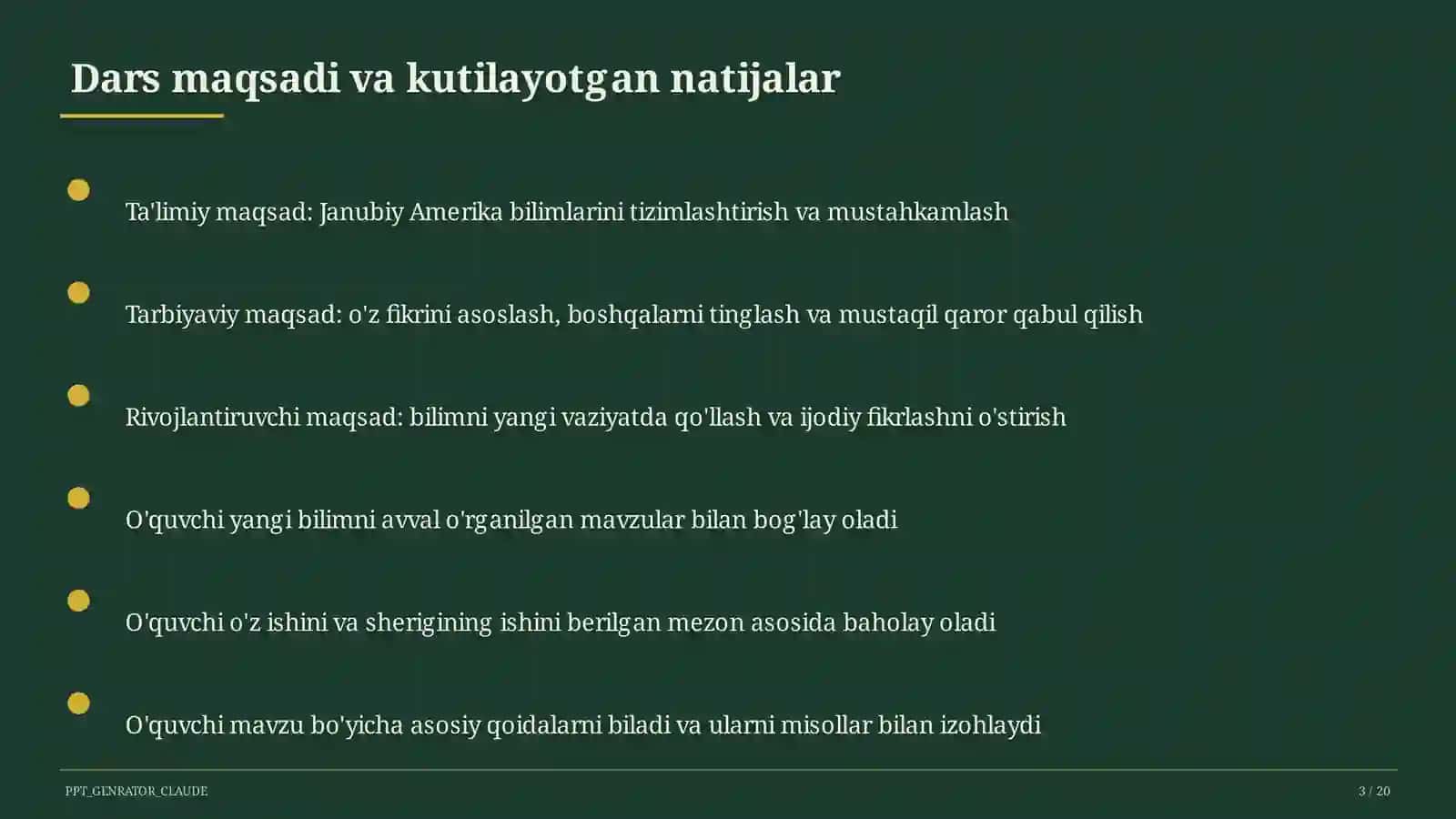 Janubiy Amerika (7-sinf) 3