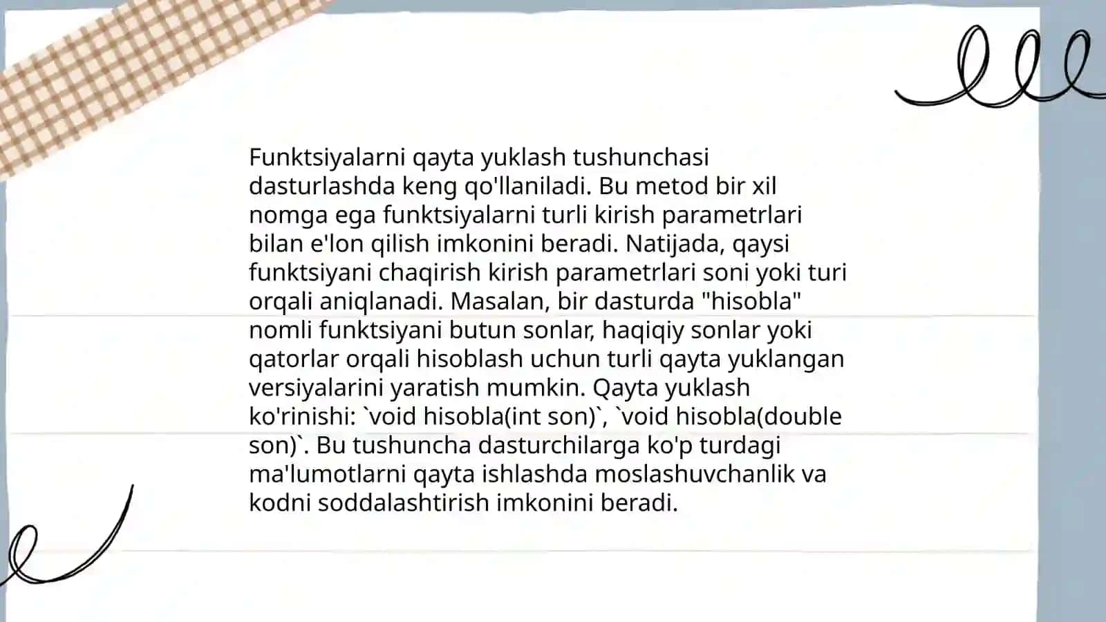 Shablon funksiyalardagi funksiyalarni qayta yuklash mexanizmi 3
