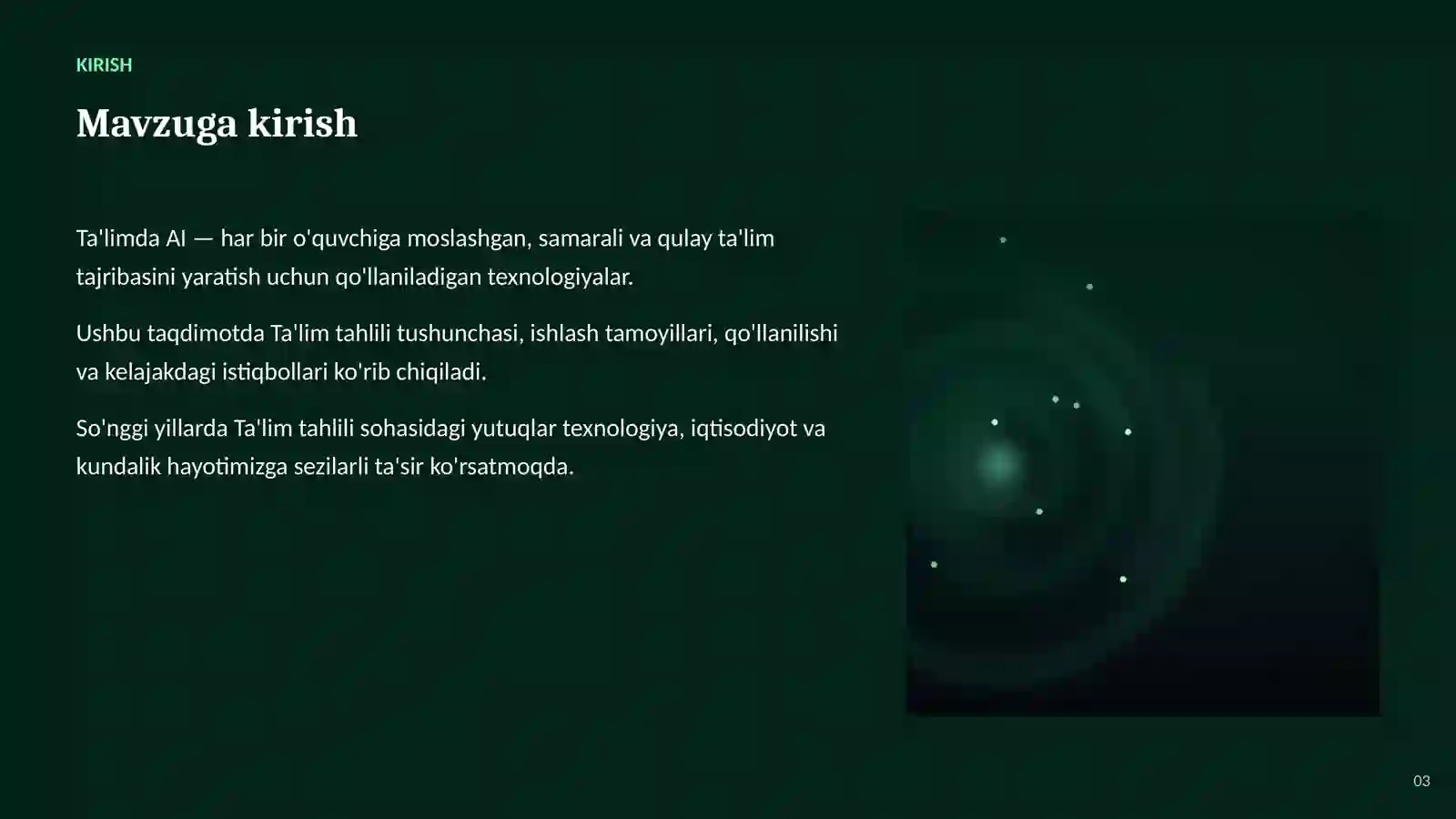 SUN'IY INTELLEKT • AI TA'LIMDA 3