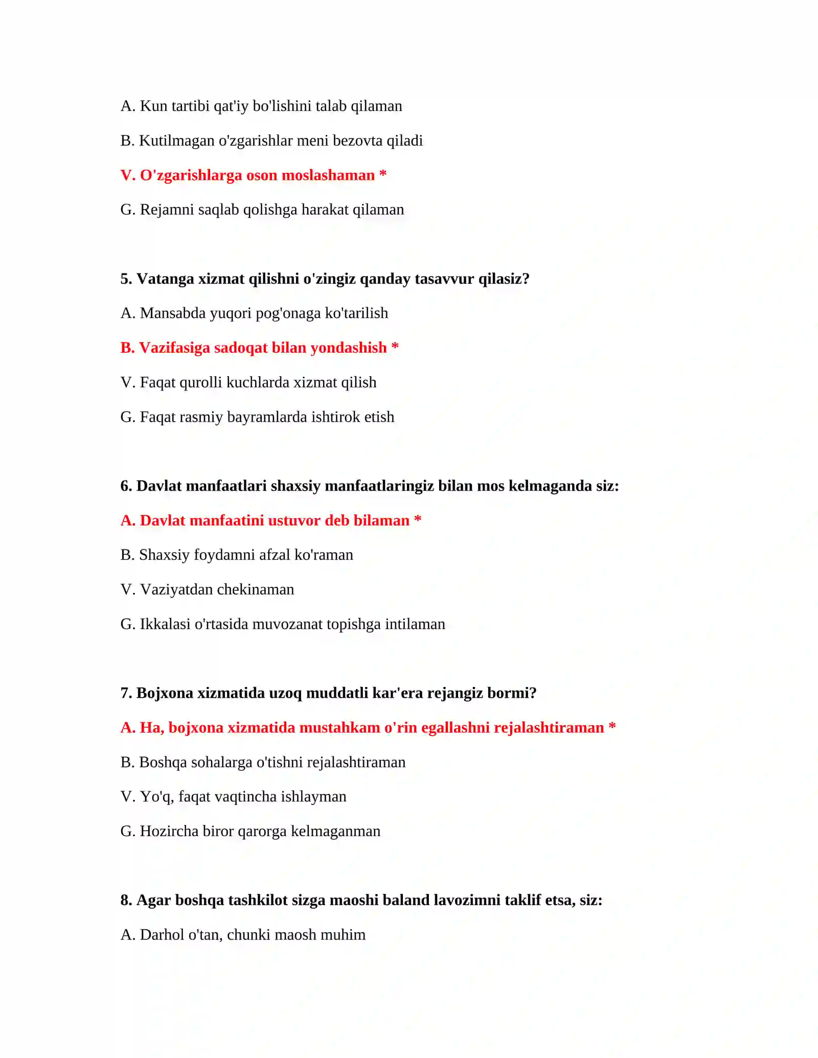 Bojxona mantiqiy testlari PDF 3