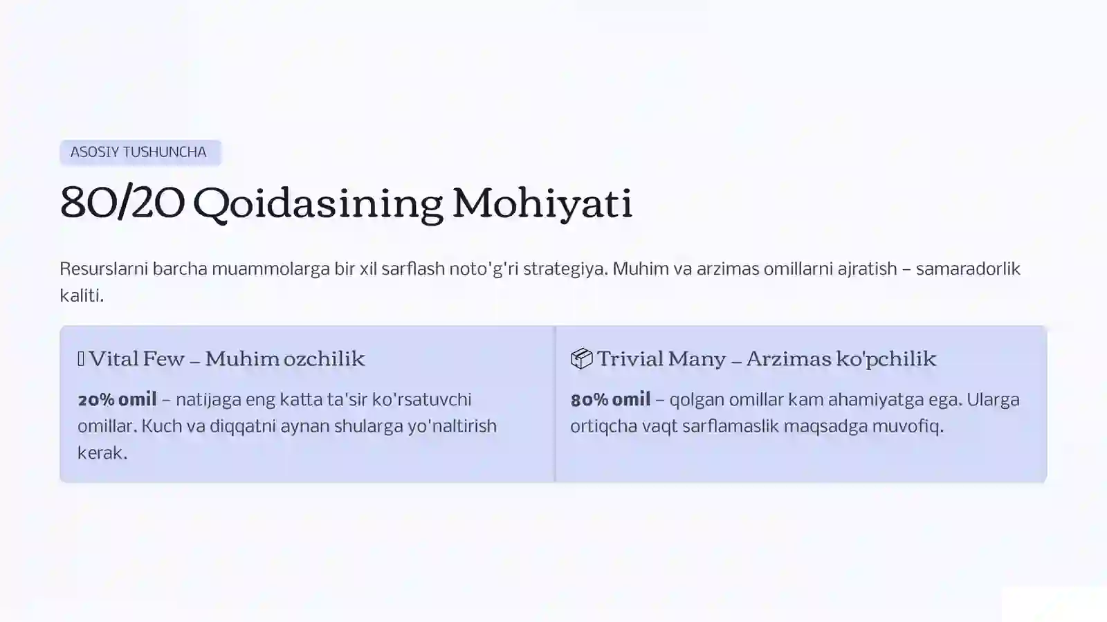 Pareto Samaradorligi slayd 3