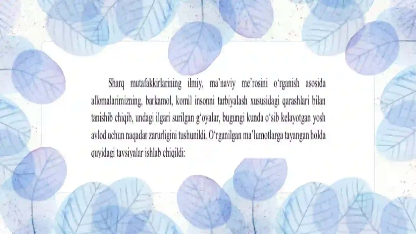 Boshlang'ich ta'lim fanlarini o'qitish jarayonida sharq mutafakkirlari merosidan foydalanish 3