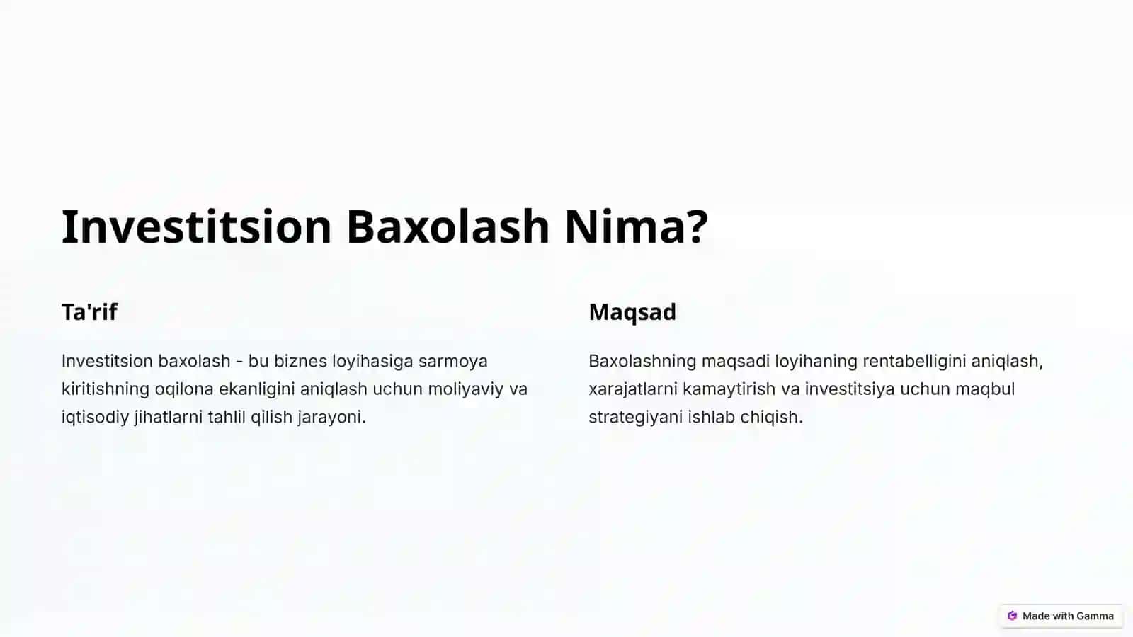 Biznesda Investitsion Baxolashning Amaliy Jixatlari 3