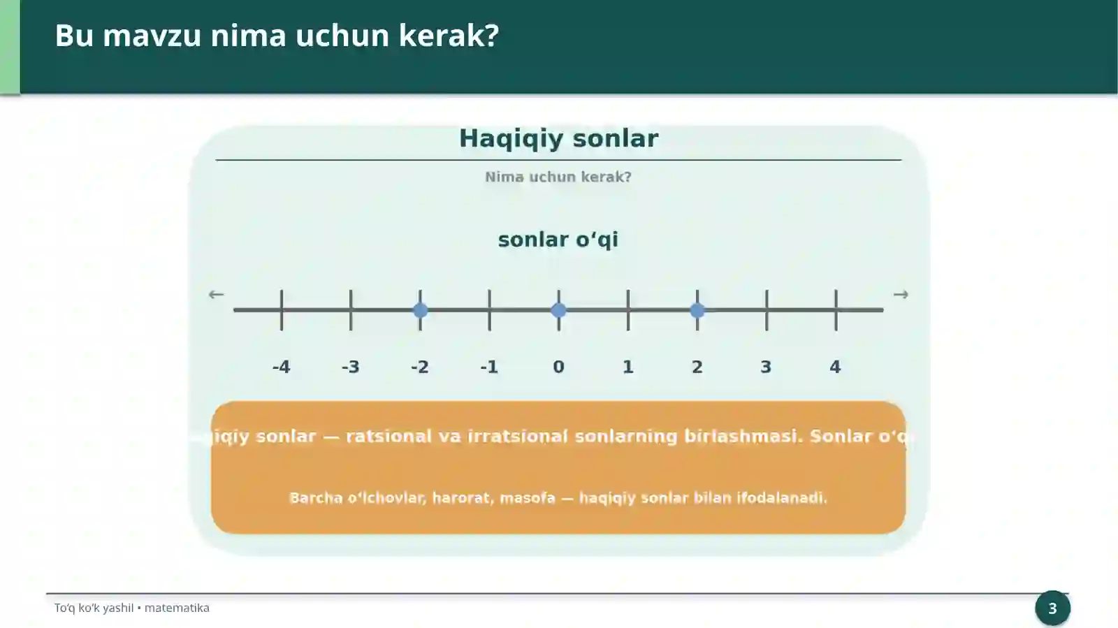 Haqiqiy sonlar 3
