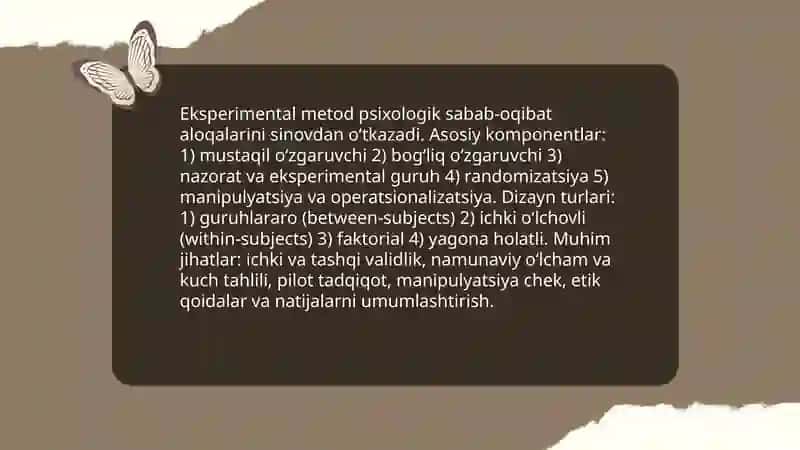 Psixologiya fanining ilmiy tadqiqot metodlari 3