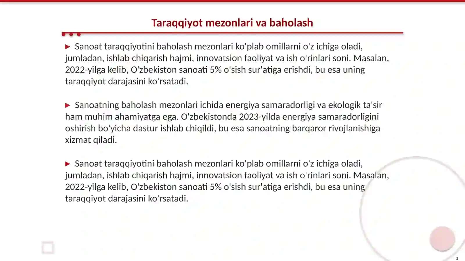 Sanoatning taraqqiyot darajasini aniqlash 3