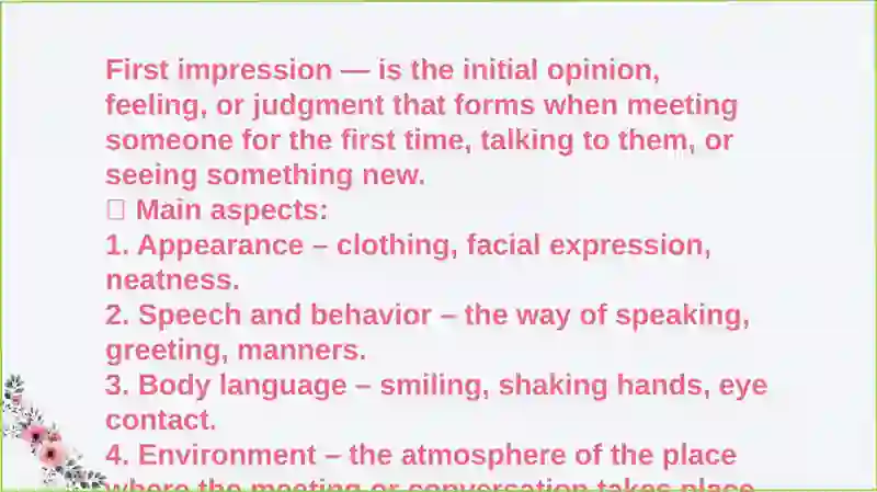 First impression 3