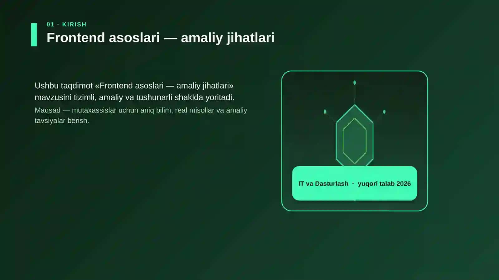 Frontend asoslari — amaliy jihatlari 3