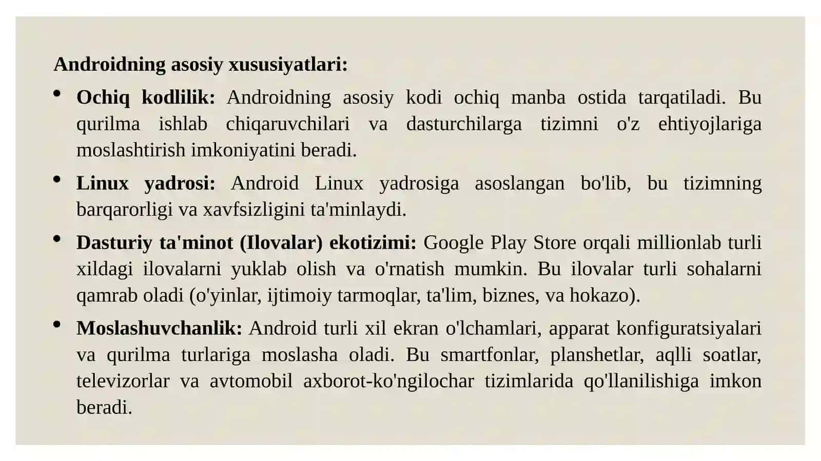 Android Operatsion Tizimi 3