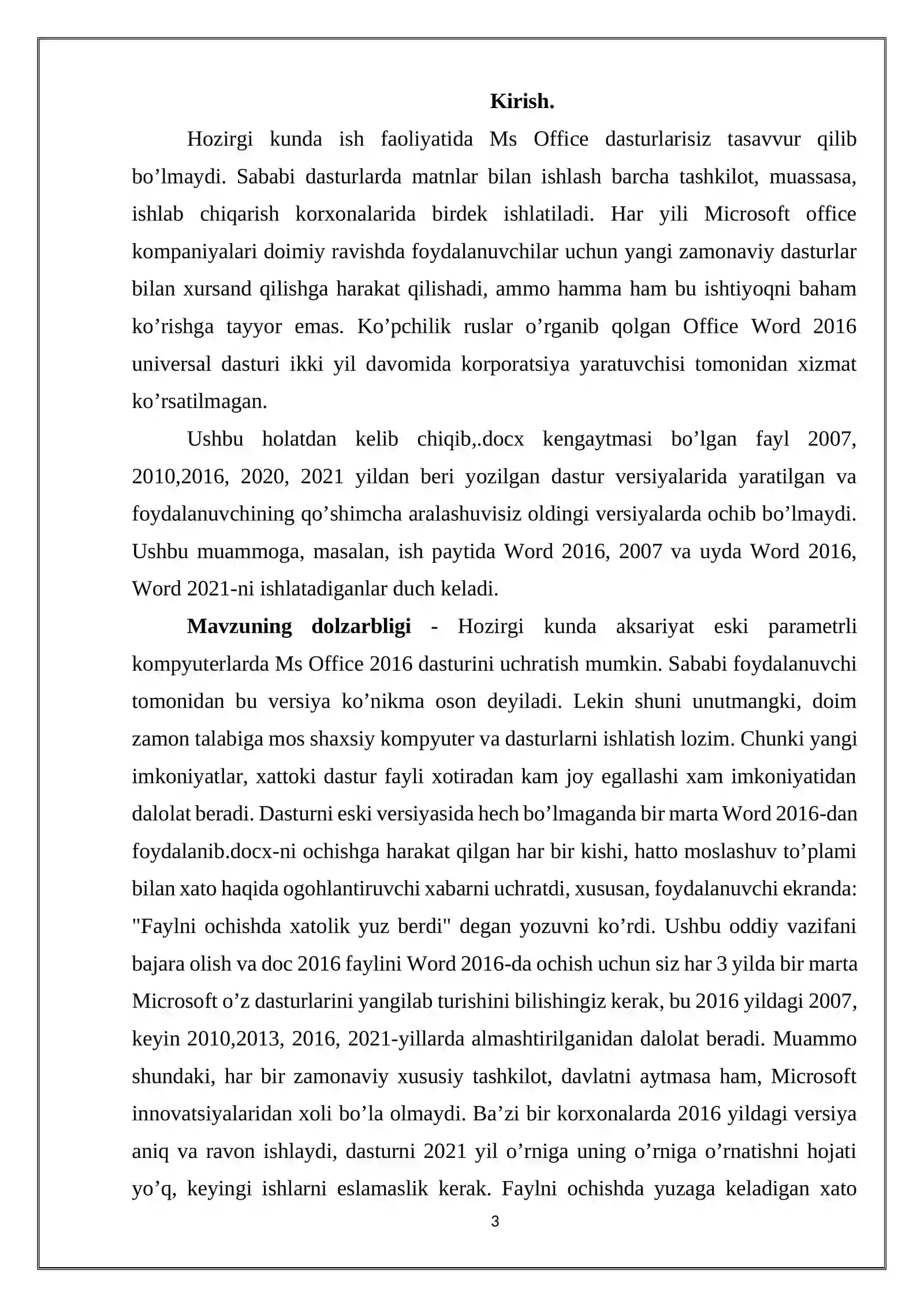 MICROSOFT OFFICE DASTURINI O’QITISH METODIKASI 3