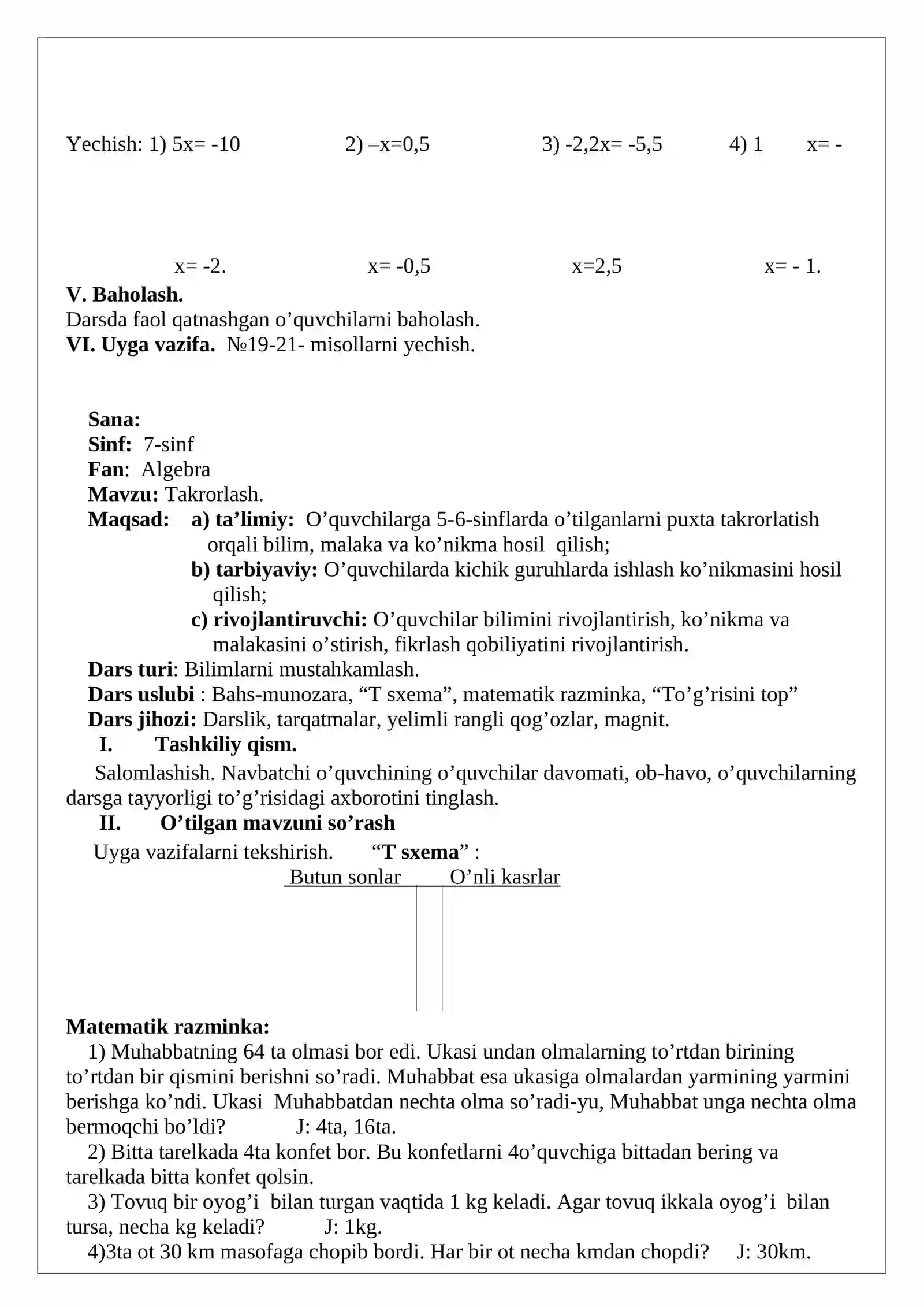 7-sinf Algebra konspekt 2 3