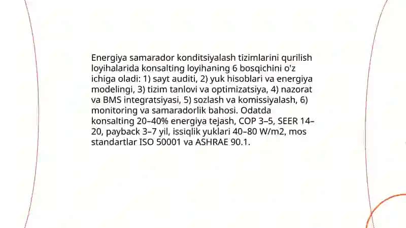 Havoni konditsiyalash tizimlarining konsalting va qurilish sohalaridagi qo‘llanilish ko‘lami 3