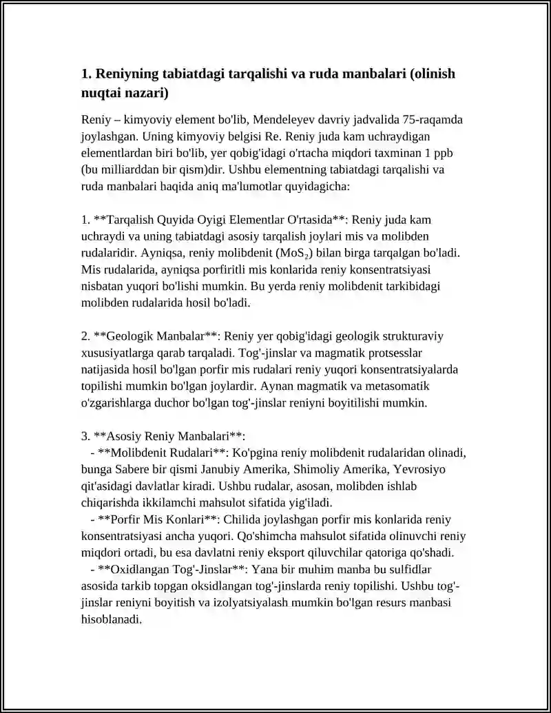 RENINING OLINISHI VA UNING XOSSALARI. 3