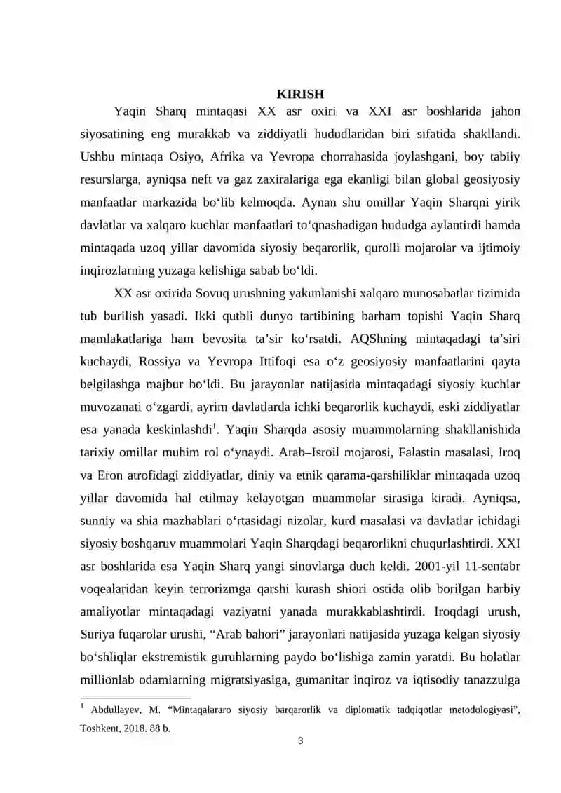 XX asr oxiri XXI asr boshlarida yaqin sharq muammosi 3