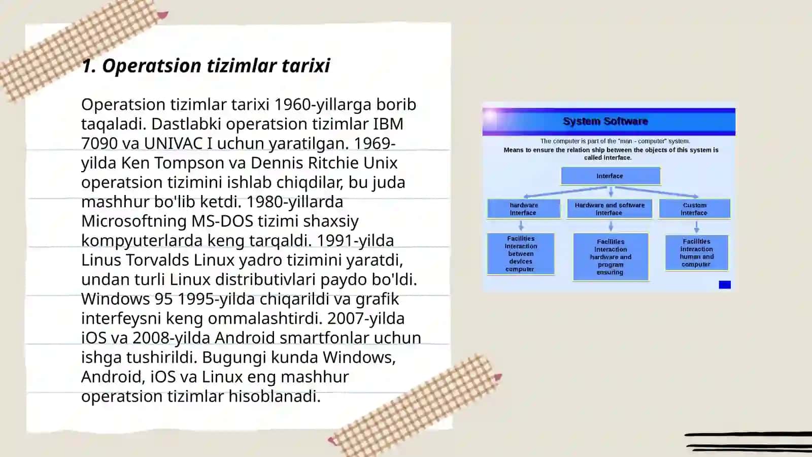 Zamonaviy operatsion tizimlar va ulaming vazifalari 3