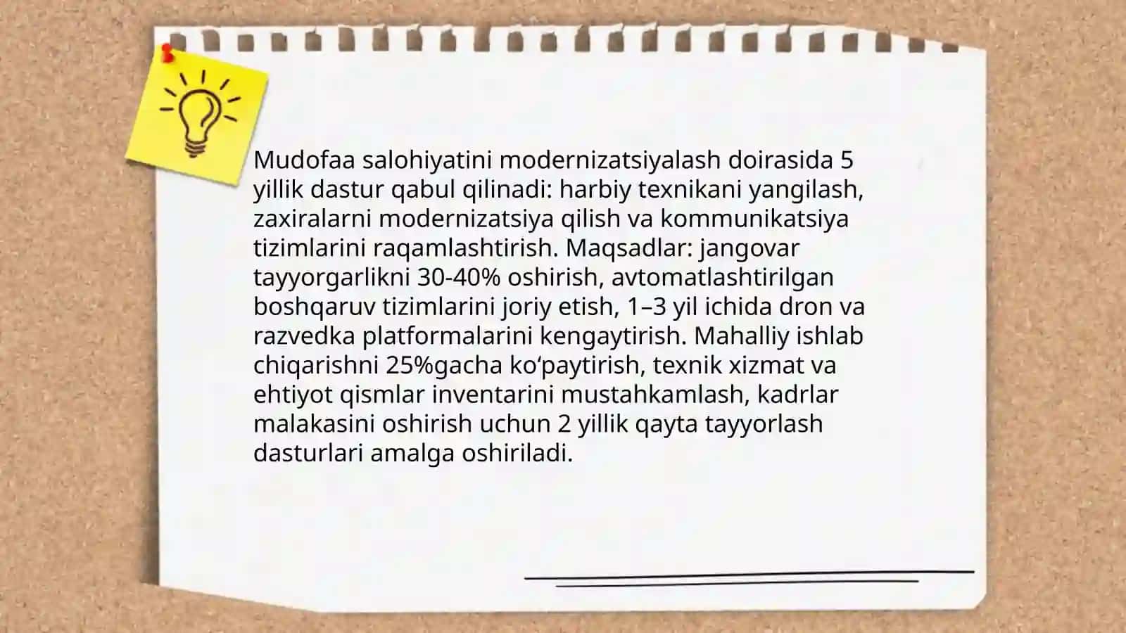 Mamlakatimiz xavfsizligi va mudofaa salohiyatini kuchaytirish, ochiq, pravmatik va faol tashqi siyosat olib borish 3