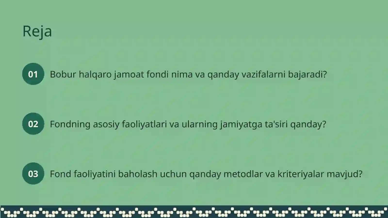 Bobur Xalqaro Jamoat Fondi 3