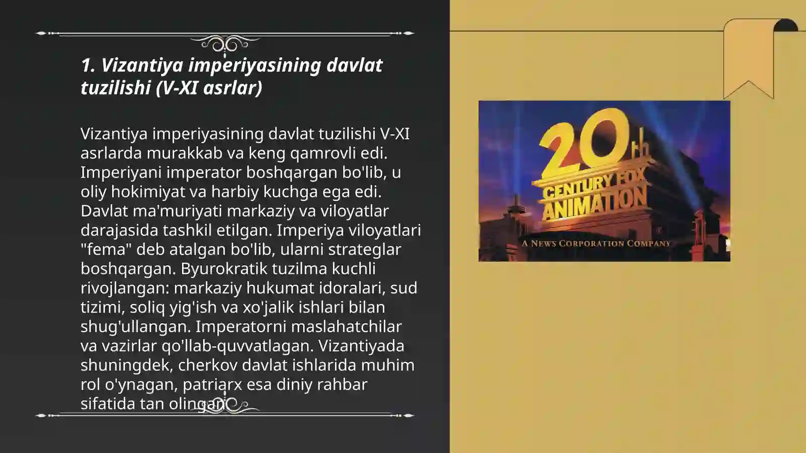 Vizantiya (V-XI asrlar) va Rossiya (IX-XIX asrning o‘rtalari) mamlakatlari davlati va huquqi. O‘rta asrlarda Xitoy, Yaponiya va Hindiston mamlakatlari davlati va huquqi 3