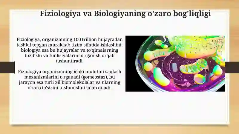 Fiziologiyani fizika, kimyo, biologiya, anatomiya, gistologiya modullari bilan bogʻliqligi 3